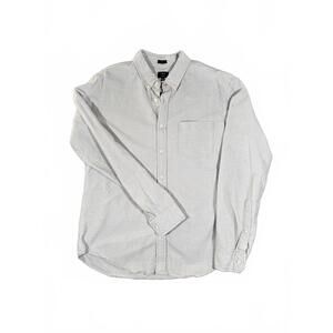 J.Crew Slim Oxford Men's Light Gray/Blue Textured Button-Up Shirt - Size Large